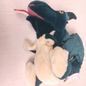 Folkmanis Green Dragon Plush puppet Vintage Stuffed animal toy